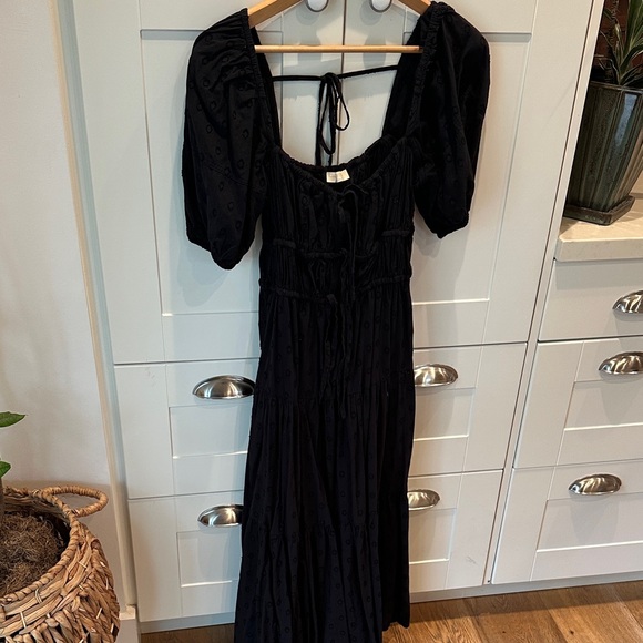 Ulla Johnson Black One-Shoulder Puff Sleeve Dress - Picture 4 of 6
